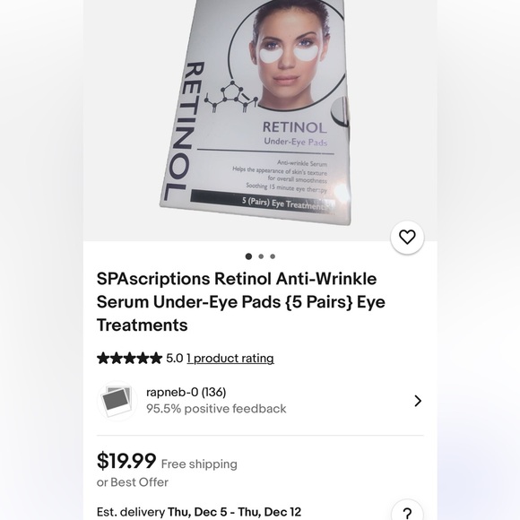 Spa scription   gel pads great for inflammation under you’re eyes - Picture 1 of 3
